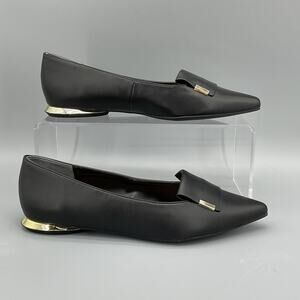 NEW Alfani Women’s Samantha Pointed-Toe Flat Loafers Black Size 5.5M